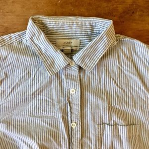 J Crew Women’s Striped Pocket Button Down Shirt